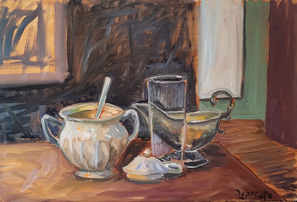 Sucrier, verre et&nbsp;saucier